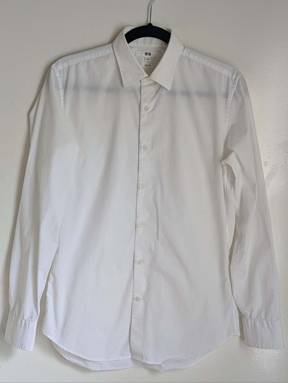 Uniqlo Bundle Slim Fit Small White Blue Plaid Button Down Long Sleeve Shirts - Picture 6 of 12